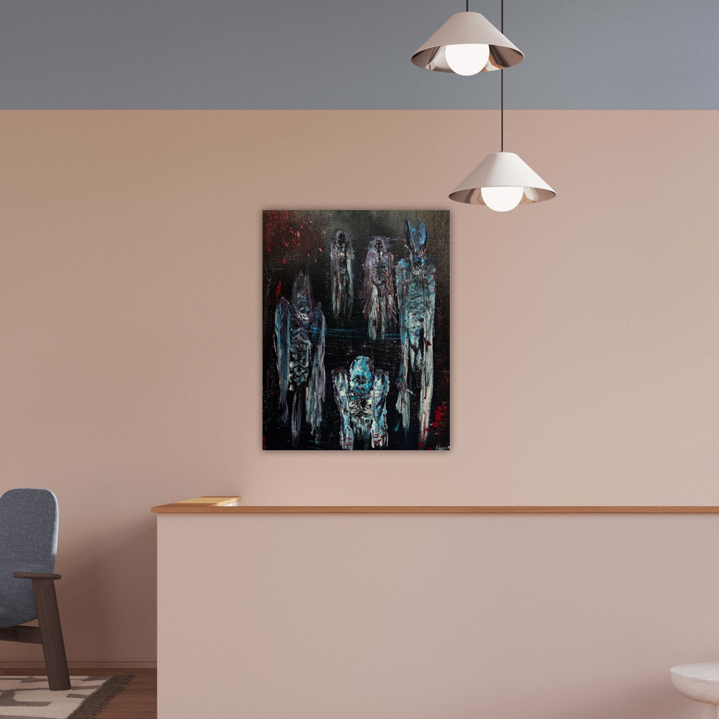 «Boy & His Demons» Acrylic on Wood 38x48cm