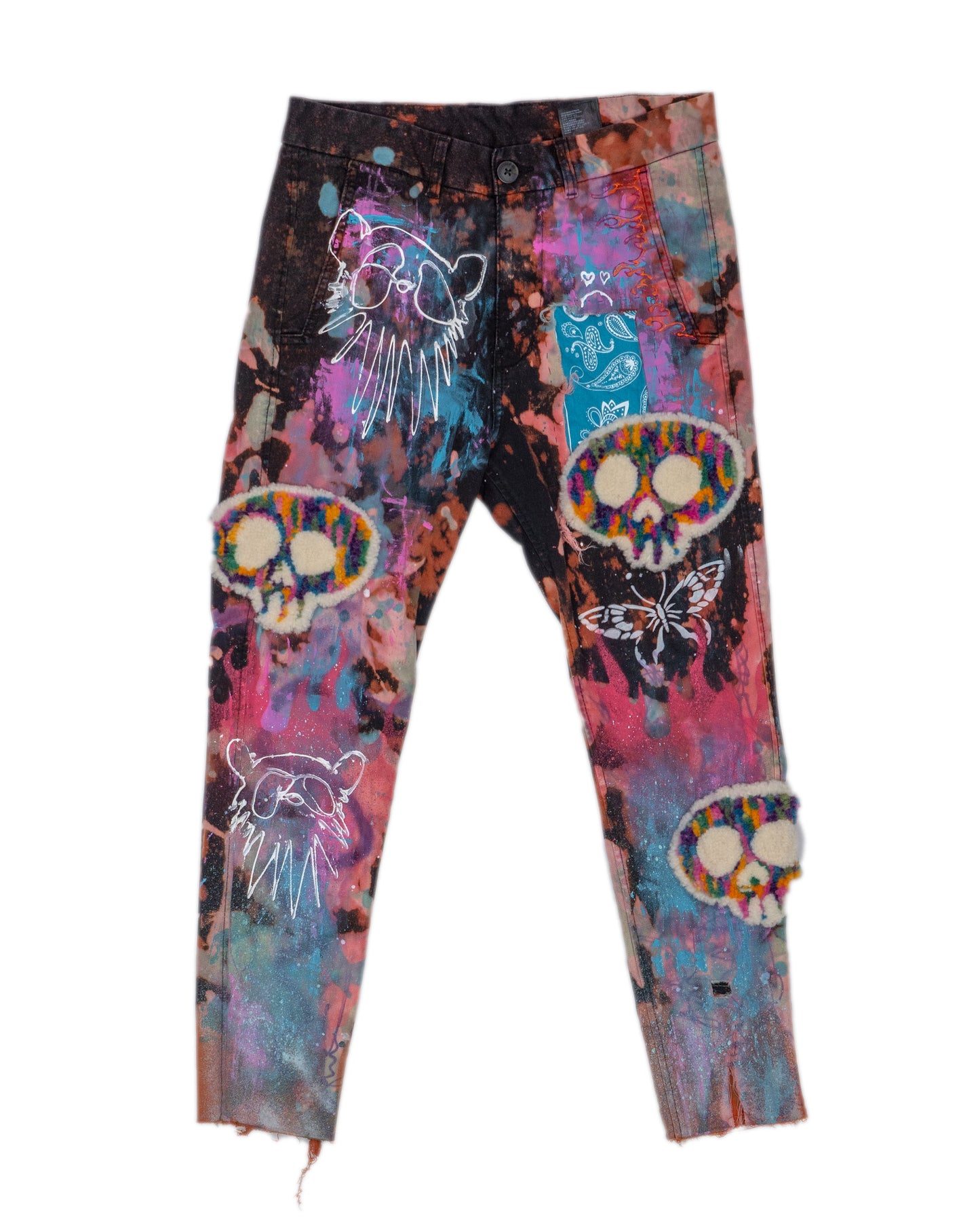 Tufted Skulls Jeans